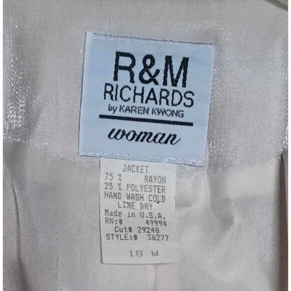 RM Richards Champagne Satin Sheath Dress Jacket Set Women's Formal Gown Plus 18W - Picture 7 of 8